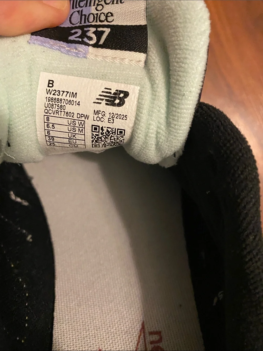 New Balance Black White Lavender Low-Top Sneakers- New never worn!